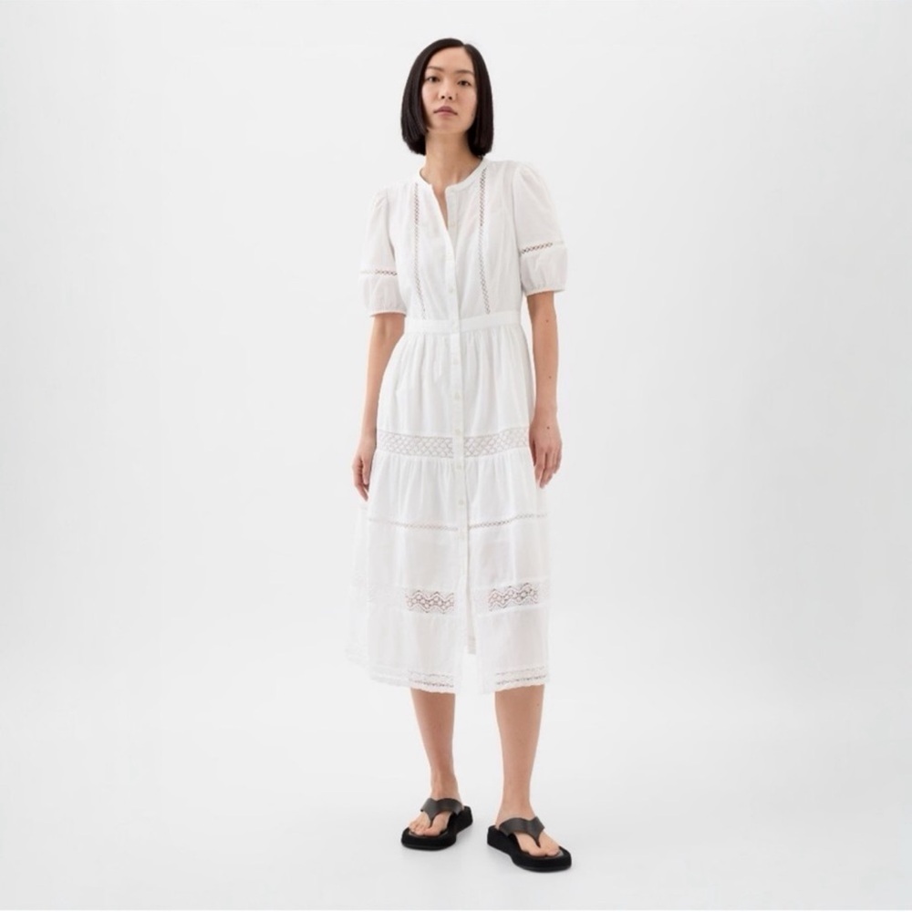 NWOT GAP Lace Midi Dress 👗 with removable cotton slip. Size Medium - Picture 3 of 10